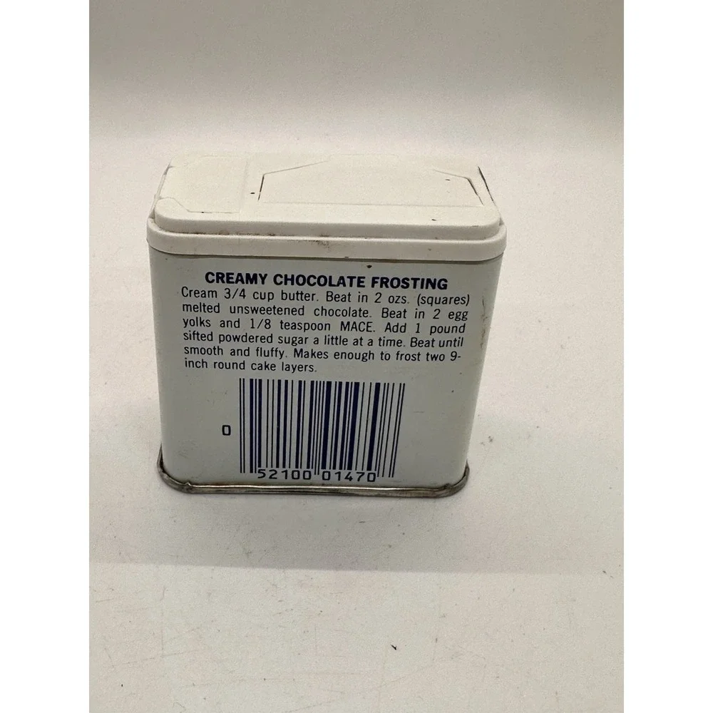 Vintage‎ Schilling Ground Mace Spice Tin Metal Can White Lid McCormick 1.12 Oz